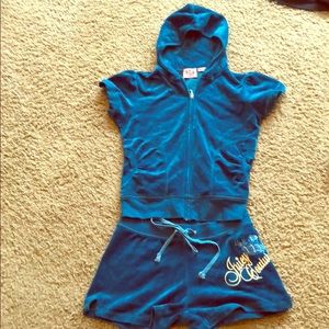 Juicy couture short sleeve velour track suit